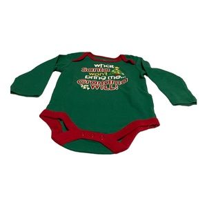 Holiday times 18 M green long sleeve onesie